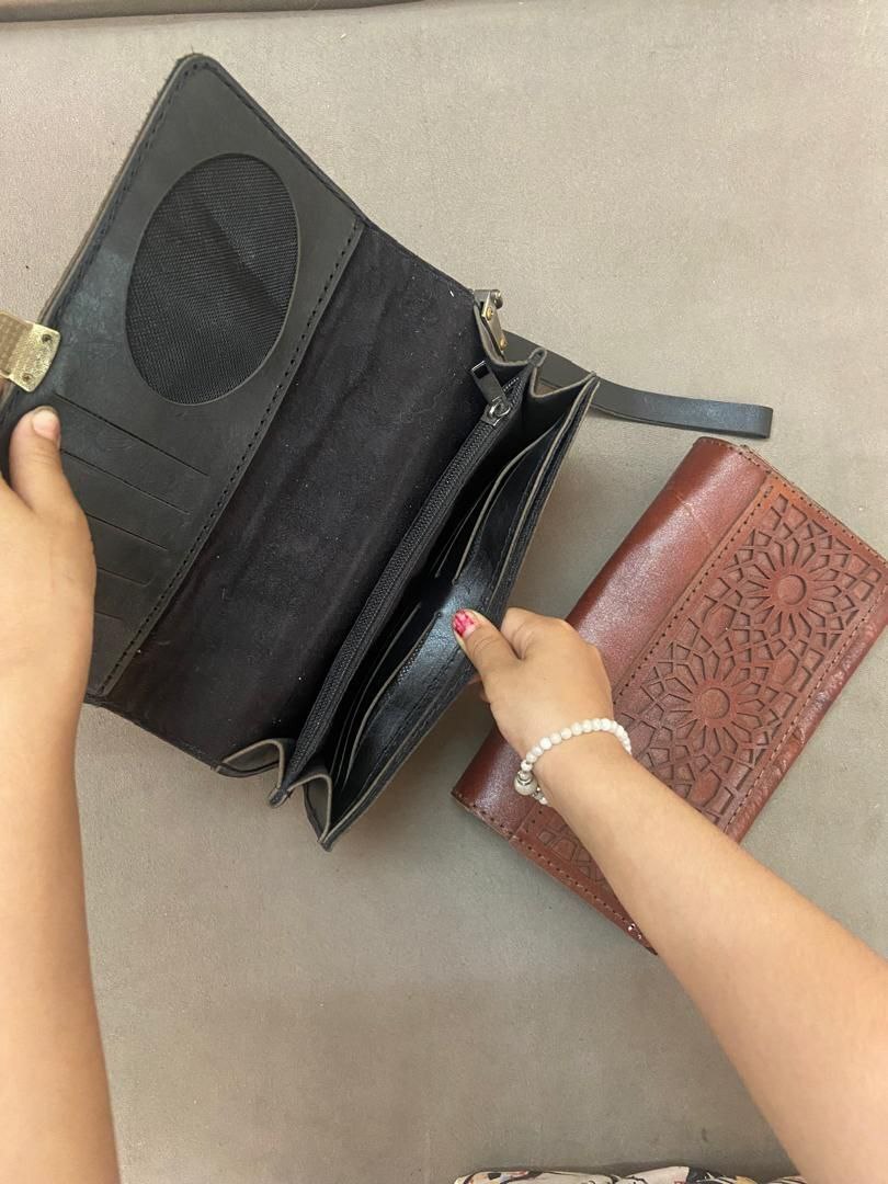  کیف دستی زنانه چرم طبیعی مدل اسلیمی 403 